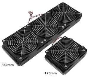 120mm 360mm CPU Water Cooling Radiator G14 Thread Heat Row Radiator DC12V 015A with Fan 18 Tubes for PC Water Cooling System1427170