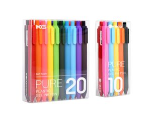 1020pcs kaco pure gel pen korea kawaii retractable gel pens with 05mm writingポイント高品質の腹筋マットキャンディボールポイントペン25384376