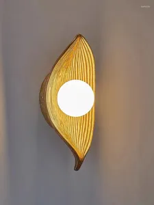 Vägglampor Designer Shell Leaf Harts LED SCONCES FÖR SOVRUM LIVE RUM KORRIROR