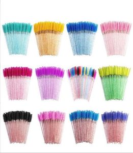 Makeup brushes White Crystal Glitter Eyelash Mascara Wands Mini Colorful Eye Lashes Spoolie Brush Eyebrow Comb Beauty Tools5239679