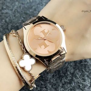 Brand Watch Women Girl Big Letters Style Metal Steel Band Quartz Wrist Watches GS8302