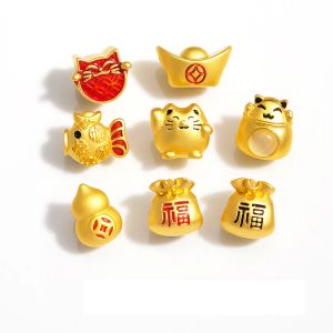 Vintage Çin şanslı boncuklar servet servet fukubukuro şanslı çanta cazibesi diy mücevher yapım kolye bilezik aksesuar toptan