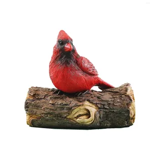 Garden Decorations Whimsical Outdoor Red Bird Statues Simulated Resin Sculpture For Roadside Indoor Gardening