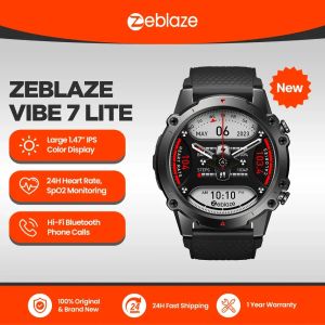 Watches ZeBlaze Vibe 7 Lite Voice Calling Smart Watch Large 1.47Ich IPS Display 100+ Sportlägen 24h Health Monitor Smartwatch för män