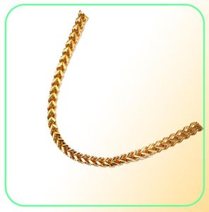 Fashion Men Catene in acciaio inossidabile Collana a doppio strato Collana ad alta lucidaclane in oro 18k oro.