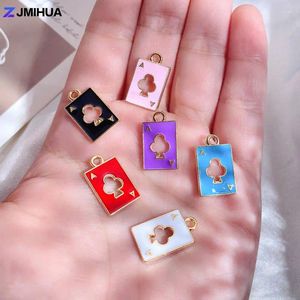 Charms 15pcs Enamel Metal Poker Cards Wisendanty do biżuterii Making Materies Akcesoria DIY ręcznie robione bransoletki