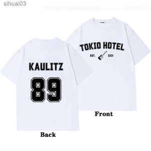 Damski koszulka rockowa Tokio Hotel Kaulitz Graphic Print T Shirt Fashion punkowy krótki rękaw Casual Hip OP Streetwear Plus Size Thirt Womenl2403