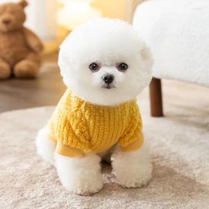 Hundekleidung Herbst und Winter Welpe Kleidung Cartoon Bären bestickter Samtjacke verdickte warme Teddy Bichon Zweibeiner Anzug