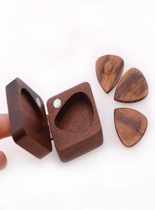 Square Gitar Pick Box Depolama Ahşap Gitar Gitarist Müzisyen Hediyesi için Case Tutucu Organizatörü 7745793