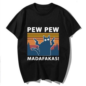 Men's T-shirts 2020 Halloween Hot Womens Pew Madafakasa Cat Loose T-shirt