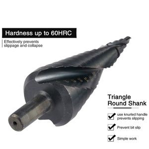 4-32mm HSS Cobalt Step Drill Bit Set Kväve med hög hastighet stålspiral för metall trä kon triangel skafthål metallborrbitar