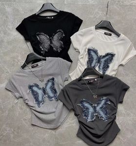 Big Kids Stereo Quaste Butterfly Patch Sticker T-Shirt Old Girls Rüschen Taille Kurzarm Tees Sommer Teenager lässig Tops Z7676