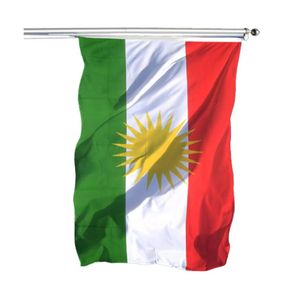 Kurdistan flagga 90x150cm kurdiska nationella landsflaggor 3x5 ft polyester tyg tryckt flaggbannrar med hög kvalitet 9361585