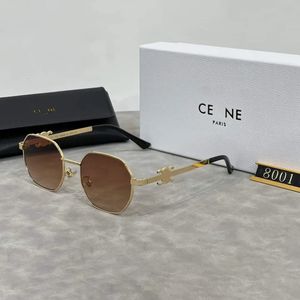 Luxusdesigner -Sonnenbrille, modische retro polygonale Metall -Sonnenbrille, geeignet für Frauen und Reisebrikken für Männer, die am besten mit Instagram -Stil gepaart sind