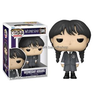 Minifig mercoledì addams figure giocattolo d'azione per famiglie mercoledì decorazione della bambola modella dono di compleanno di compleanno per la consegna di consegna a dh2ug