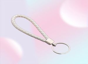 PU Leather Braided Woven Rope Keychain DIY Bag Pendant Key Chain Holder Key Car Trinket Keyring For Men Women Gift Jewelry4659060