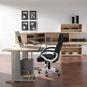 Homall Ofis Sandalye Yüksek Arka Bilgisayar Masa Sandalyesi, PU Deri Ayarlanabilir Yükseklik Modern Executive Swivel Görev Sandalyesi Yastıklı A