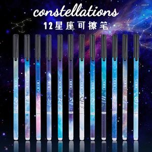 12PCS Kawaii Constellation消去可能なジェルペンスクールオフィス用品文房具0.5mm洗えるハンドルマジック