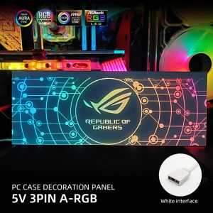 Kuleler Beyaz PC Kasa Aydınlatma Paneli RGB GPU arka plakası DIY yan panel Özelleştirilebilir Modifikasyon Renkli RGB Aura Senkronizasyon Su Soğutma Özel