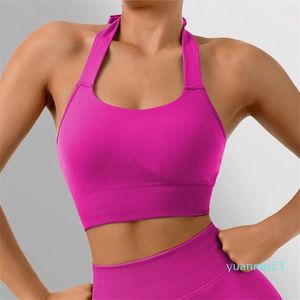 Yoga -Outfit BH Women Crop Top Unterwäsche Weste atmungsaktives schocksicheres weibliches Push -up -Fitness Sport Bras Fitnessstudio