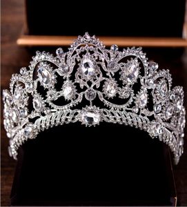 Luxury Silver Gold Crown Bridal Sparkle Crystas Crystas Royal Wedding Crowns Crystal Helban Accessori per capelli per capelli Party Studi6646801