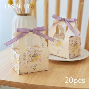 Present Wrap LBSisi Life-Paper Box For Wedding Candy Packaging Handmade Chocolate Snack Cookie Kids Baby Party Presentleveranser 20 st