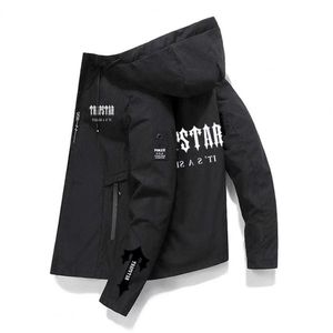 Trapstar outdoor camping hiking jacket Autumn/winter new men's breathable hoodie zipper trench coat