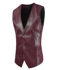 2019 Spring Men Fashion Leather Slim Slim Slim per Blazer Men Casual Leather Stup Geneccetto8516611