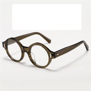 Óculos ópticos para homens, mulheres designers retrô tvr 520 lençóis de moda copos acetato quadro de elasicidade detalhada estilo redondo estilo anti-azul Placa de lente com caixa