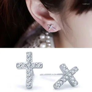 Stud Ohrringe Cross Mini Crystal Vintage Classic Charm Schmuck Hochzeitsgeschenk für Frauen 2024 Mode koreanische Accessoires Großhandel Großhandel