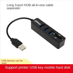 Mini USB Hub 3.0 Multi USB 3.0 Hub USB Splitter 3 Port Hub med TF SD -kortläsare 6 Port 2.0 HAB -adapter för PC -tillbehör Ny