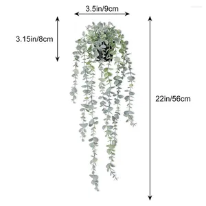 Dekorativa blommor konstgjorda grön hängande vinrankor plast murgröna lämnar krans falsk lövt blommor krans för hem trädgård bröllop dekor