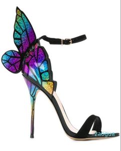 Sophia Webster Evangeline Angel Wing Sandal Plus 42 Genuine Leather Wedding Rosa glitter Scarpe sexy Girl Butterfly Sand2914479