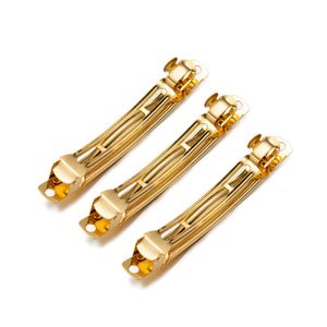 10/20st Gold French Automatic Barrette Spring Hair Clips Blank Bow Hairpin Hair Clip Seting Base DIY Jewelry Making Supplie