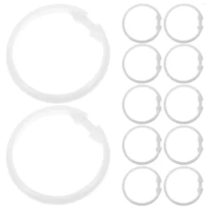 Shower Curtains 12pcs O-shaped Curtain Hooks Large Bath Drape Loop Rustproof Plastic Rings Glide Hangers (White)