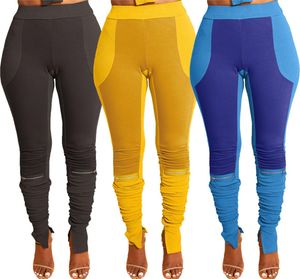 Vendita di pantaloni da donna039 2021 Nuova moda Small Pit Bar Color Contrast Stitching Sports Sports Split Draw Fold Pil8812917