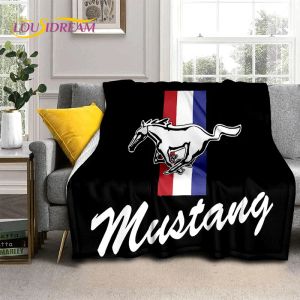 HD Ford Gtr Mustang Car Logo 3D Clanto macio macio, cobertor de cobertor de flanela para sala de estar para sala de estar piquenique capa criança