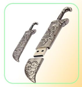 Real Capacity 16GB128GB USB 20 Metal Sword Model Flash Memory Stick Storage Thumb Pen Drive2307960