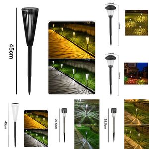 Novas lâmpadas de luz de luz solar de 1-1k jardim luminárias à prova d'água para gramados Caminho do caminho do quintal Lightings Patio Gardening Pathway Decors