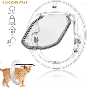 Cat Carriers Round Door With 4 Way Lock Security Flap Small Pet Supplies Puppy Safety Gate For Dog Kitten