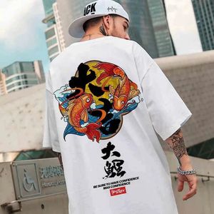Mens Lucky Carp Graphic T-shirts Summer Funny Fashion T Shirt Male Short Sleeve Y2k Tshirt Hip Hop Streetwear Tee Tops 240402