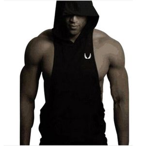 Men039s Tank Tops Spor Salonu Altın Yelek Erkekler Pamuk Hoodie Sweatshirt Fitness Giysileri Vücut geliştirme üst kolsuz spor giyim tees shi8656289622