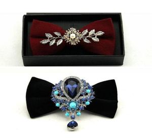 Beste Krakenbekleidung für Männer Abend Party Hochzeitsfliege Krawatte Diamant Schmetterling Wolle Bowknot Casual Bowties Stage Boxed Gift9284174