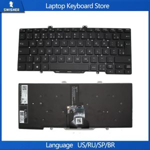 Tastaturtastatur Brasilianer BR für Dell Latitude L3400 5400 5401 5410 5411 P98G 7410 7400 036H3M 36H3M Teclado Backlit Laptop -Tastatur