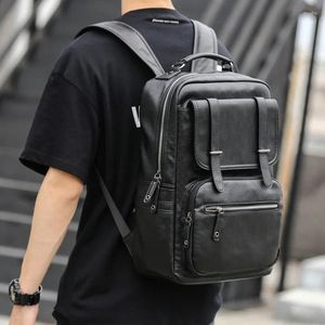 Mochilas de estilo coreano Meninas de laptop de laptop de couro de moda viagens de negócios viagens de negócios masculino macho