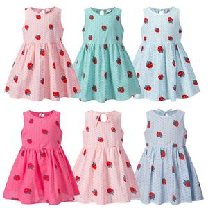 The Summer I Became Pretty Wholesale New Children Korean Princess Dress Designer Summer Thin Girls Sleeveless Printed Dresses Children's Clothing For 2-6 Years DHL