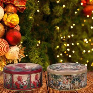 Storage Bottles 4 Pcs Festive Christmas Candy Jars Xmas Decorative Iron Cases(Mixed Style) Cookie Box