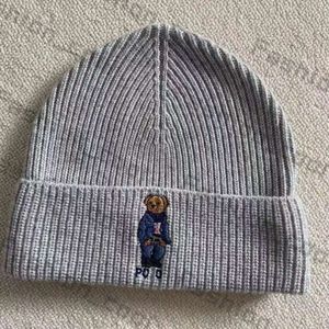 Polo Beanie Luxury Designer Bear Wool Triped Hat для мужчин и женщин 2023 Теплая хлопчатобумажная шляпа шерстяная шляпа езда на велосипеде и холодную шляпу 952