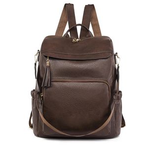 حقائب الظهر للنساء PU Leather School Facs for Teenagers Girls Travel Counter Bag Bag Proseer عالي الجودة على ظهر العلامة التجارية 240329