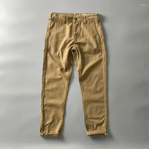 Calça masculina masculino de algodão de algodão de algodão de inspiração retro